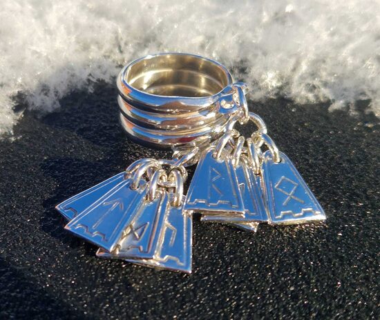 Līgavu gredzens ar rūnām, septiņdienu rūnu gredzens sudraba