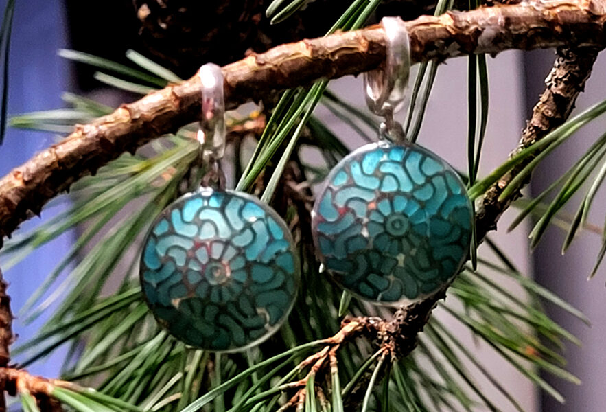 Prūšu saules tirkīzzaļas, sudrabā