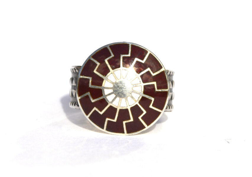 Saulīte emaljā - sudraba gredzens